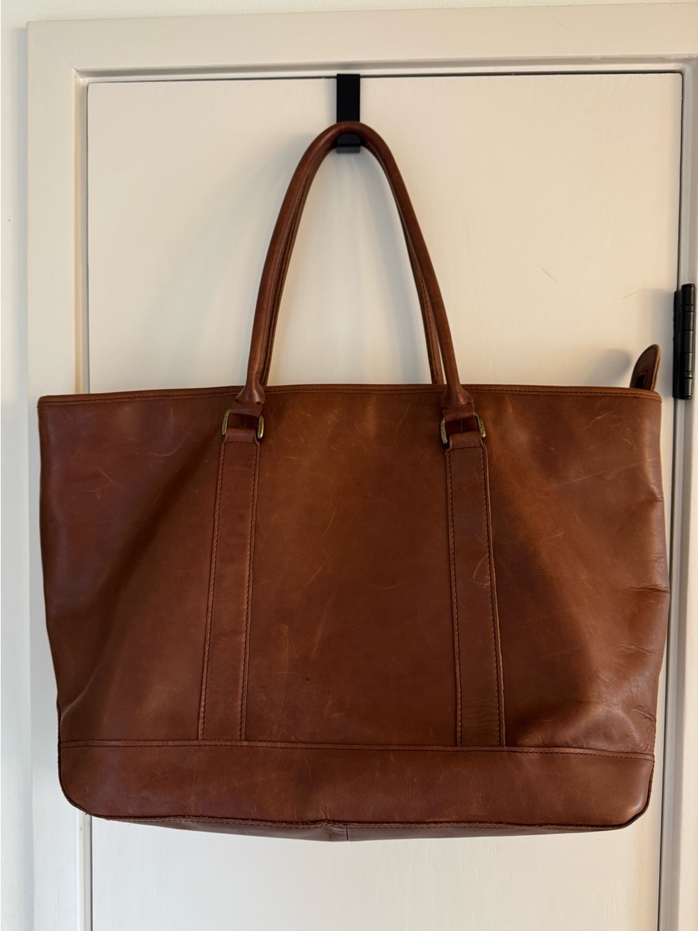 Vintage 1990s L.L. Bean Brown Genuine Leather Field & Town Tote Bag